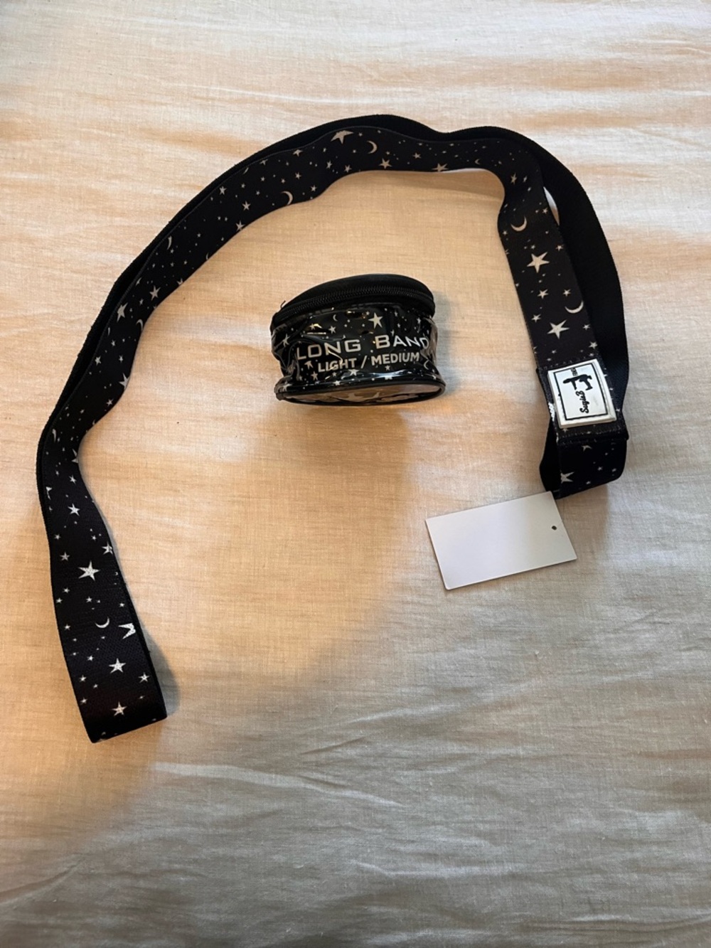 Unbranded Black Star & Moon Yoga Strap with Resistance Band